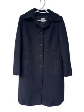 Cinzia Rocca button front long wool coat black women's size 12